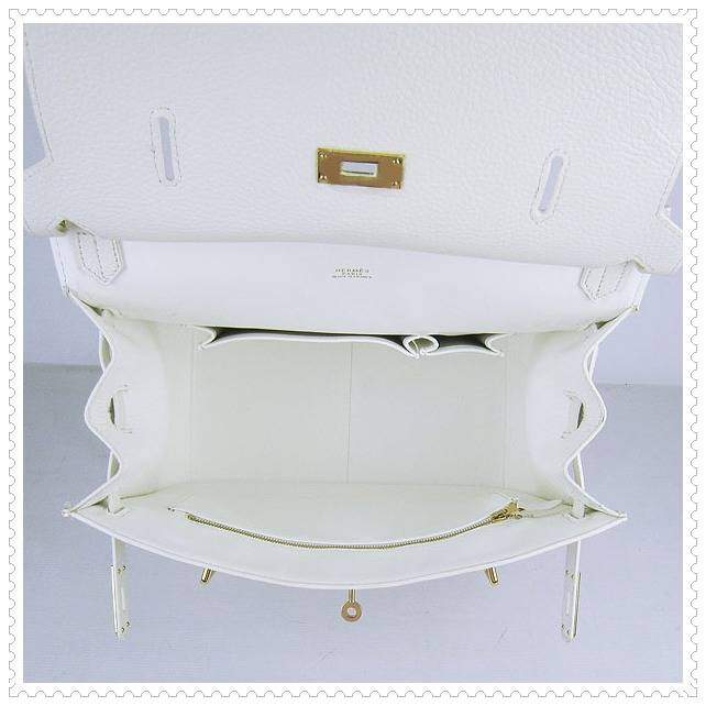 Hermes Jypsiere shoulder bag white with gold hardware - Click Image to Close